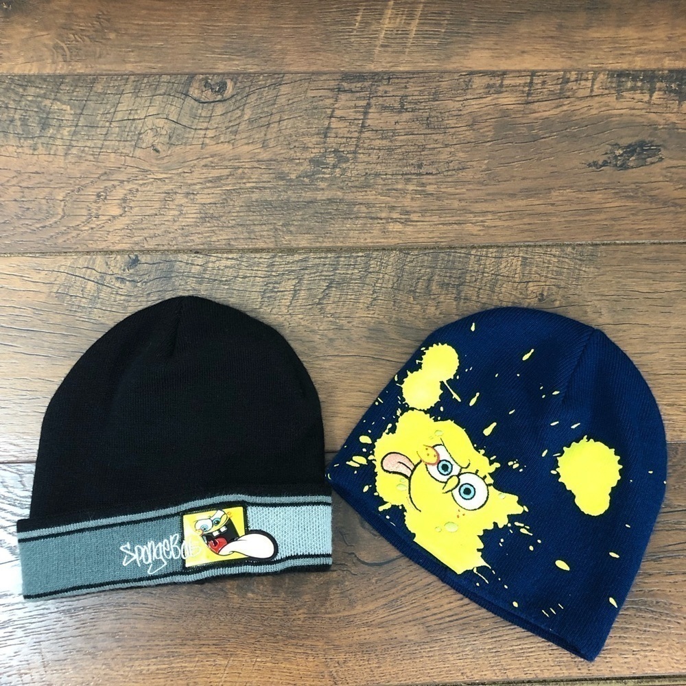 2 Nickelodeon SpongeBob‎ Hats - Youth Size 4-16